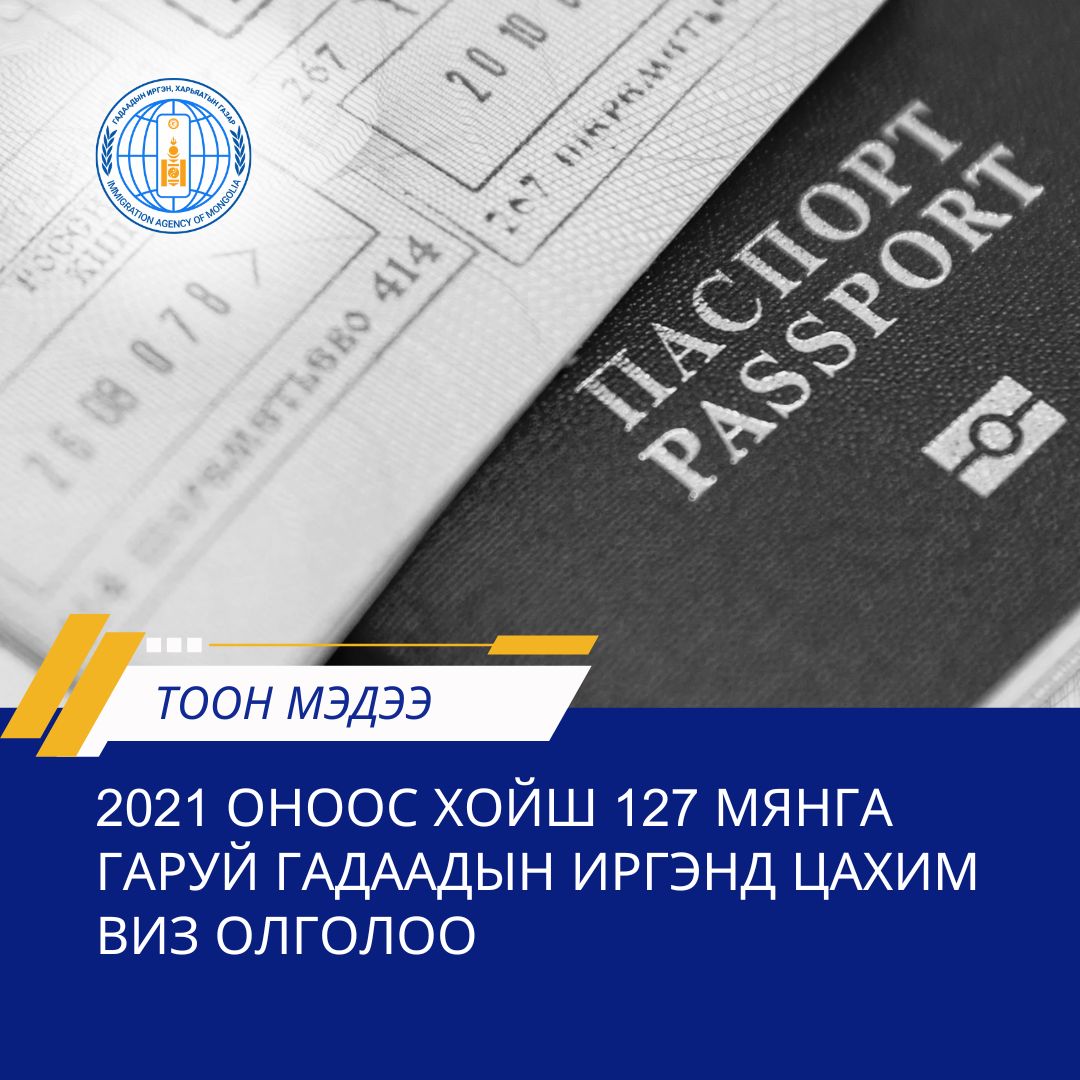 2021 оноос хойш 127 мянга гаруй гадаадын иргэнд цахим виз олголоо